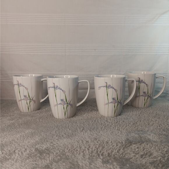 4 CORELLE Coordinates Shadow Iris Square 4" Coffee Mugs Replacements - Picture 2 of 8
